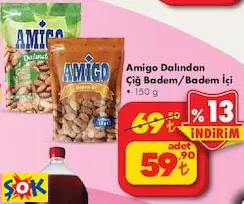 AMİGO DALINDAN ÇİĞ BADEM / BADEM İÇİ 150 G